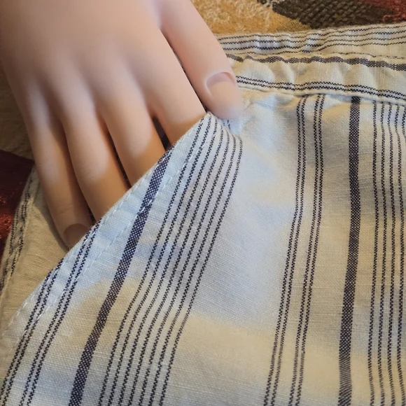 Victoria Secret Iconic Striped Lounge Pants Gray White Wide Leg Drawstring Sz14 - Picture 5 of 13